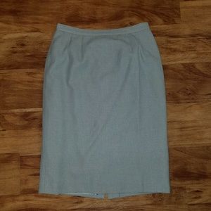 Vintage light teal pencil skirt